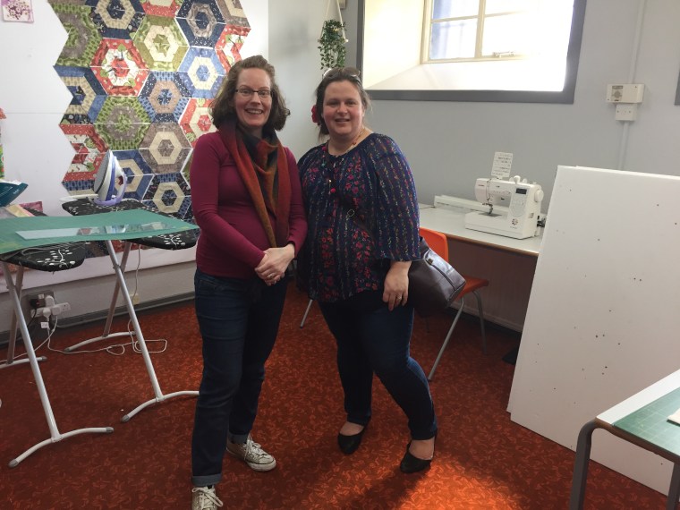 Aileen, the owner of Sew Yarn Crafty and The Sewing Studio and myself! 